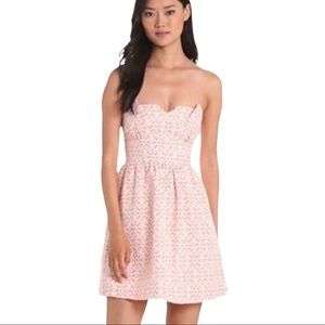 KENSIE Pretty eyelet strapless lined dress